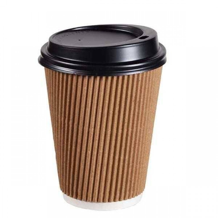 Bardak / Double Wall / 14 oz / Kraft / Ripple